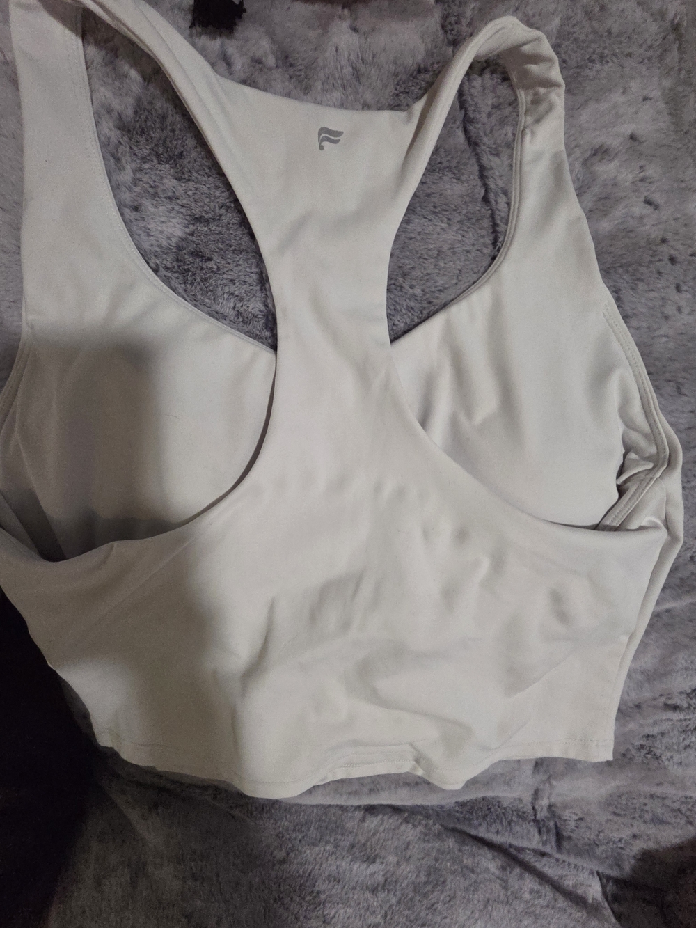 Fabletics Cream Racerback Sports Bra Tank